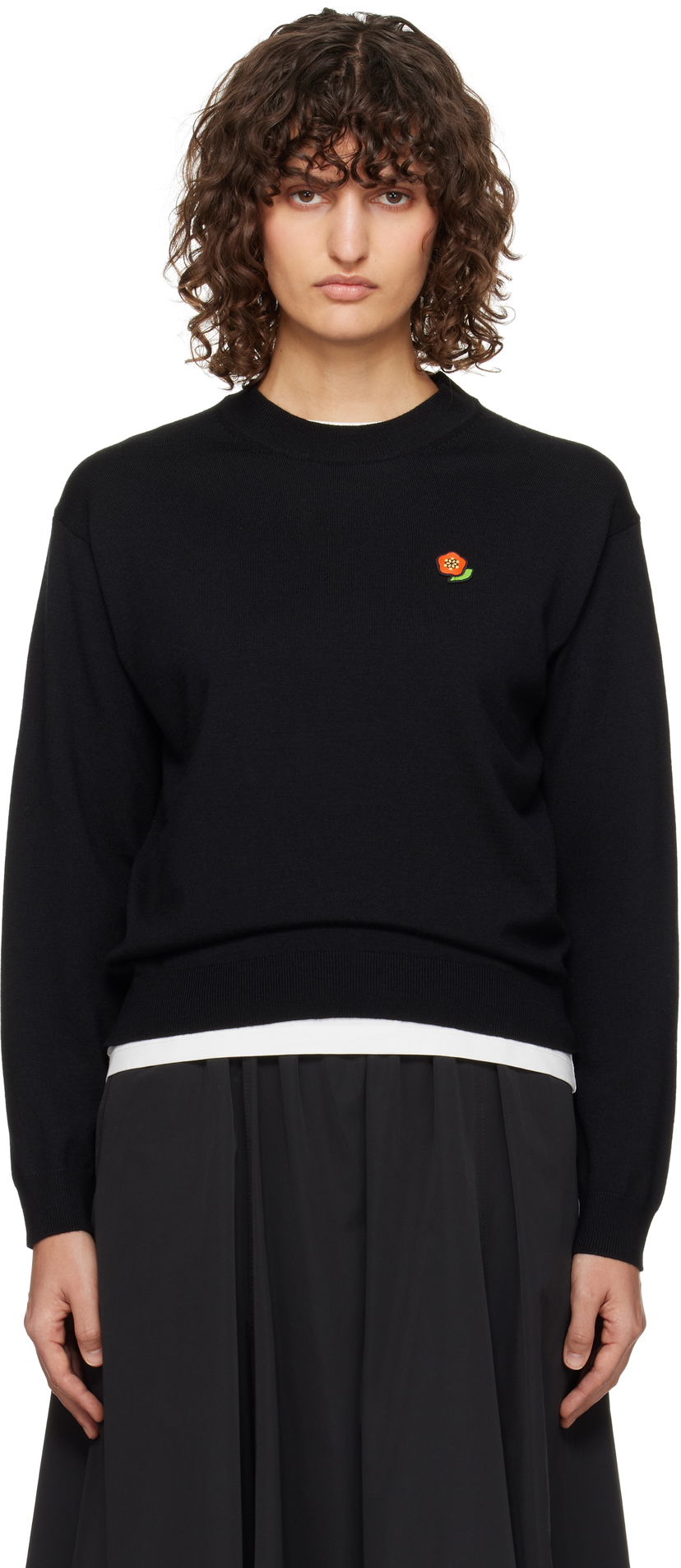 Sweater KENZO Pop Embroidered Sweater Svart | FF52PU7123LB
