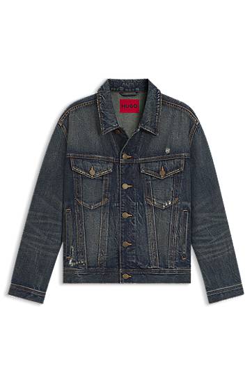 Jacka BOSS Regular-Fit Denim Jacket Blå | 50542904