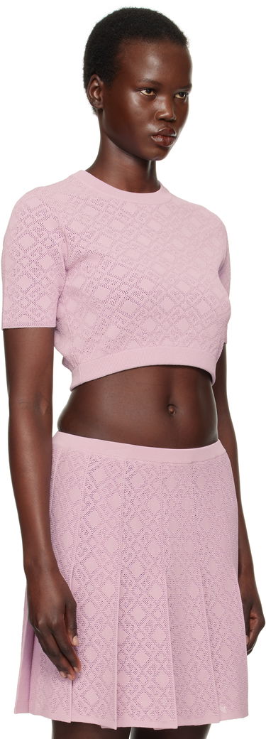 Sweater Givenchy Cropped Jacquard Sweater Rosa | BW90TT4ZPN533, 1