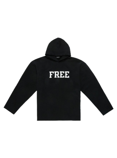 Sweatshirt Balenciaga Free No Rib Hoodie Svart | BCA121FSW00301BCK