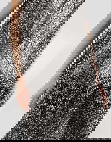 Linne Dolce & Gabbana Lamé Lace Top Metallisk | F7BJ1TILMCFS0998, 3