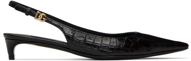 Sneakers och skor Dolce & Gabbana Calfskin Slingback Heels Svart | CG0804 A5491, 0