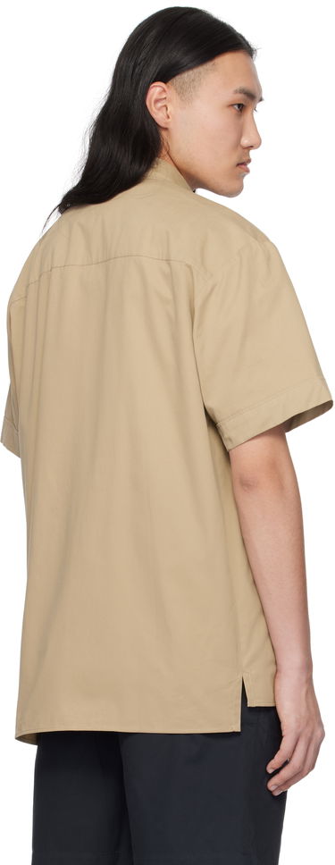 Skjorta A.P.C. Ross Short-Sleeve Shirt Beige | COGZR-H12541, 2