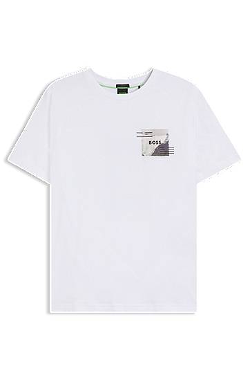 T-shirt BOSS BOSS Relaxed-fit Tee with Reflective Accents Vit | 50548093