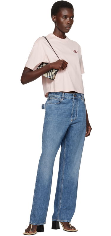 Crop top Burberry Burberry Cropped Cotton T-Shirt Rosa | 8110083, 3