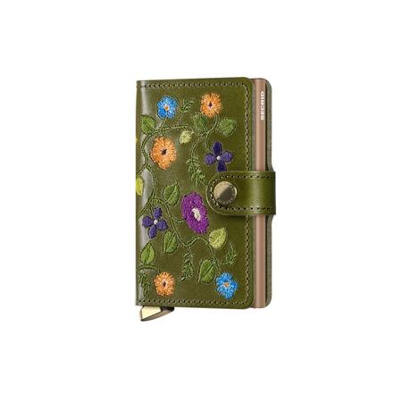 Plånbok Secrid Floral Embroidered Mini Cardholder Wallet Grön | MSt-Olive, 0