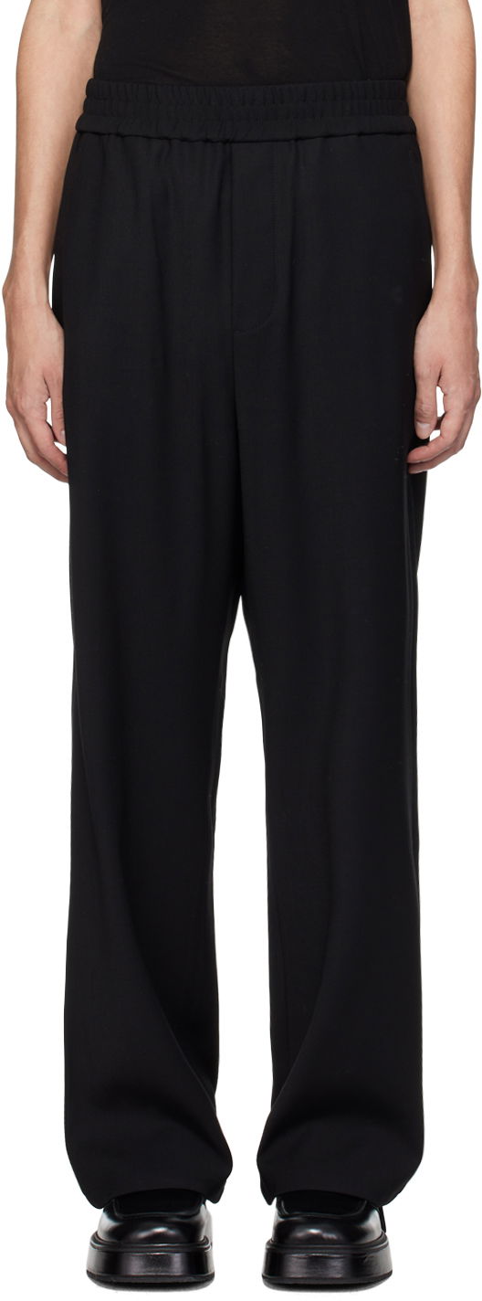 Byxor AMI Elasticized Waist Trousers Svart | HTR211.VI0007, 0