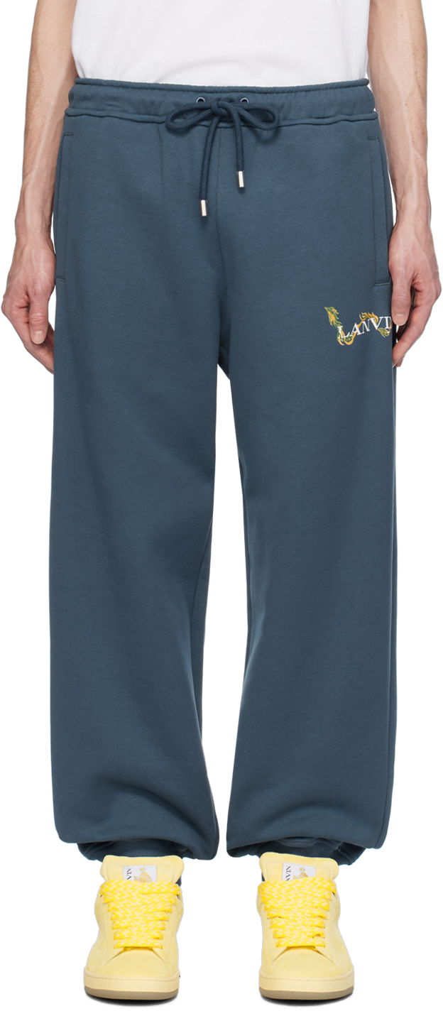 Träningsbyxor LANVIN CNY Sweatpants Mörkblå | RM-TR0063-J109-P24