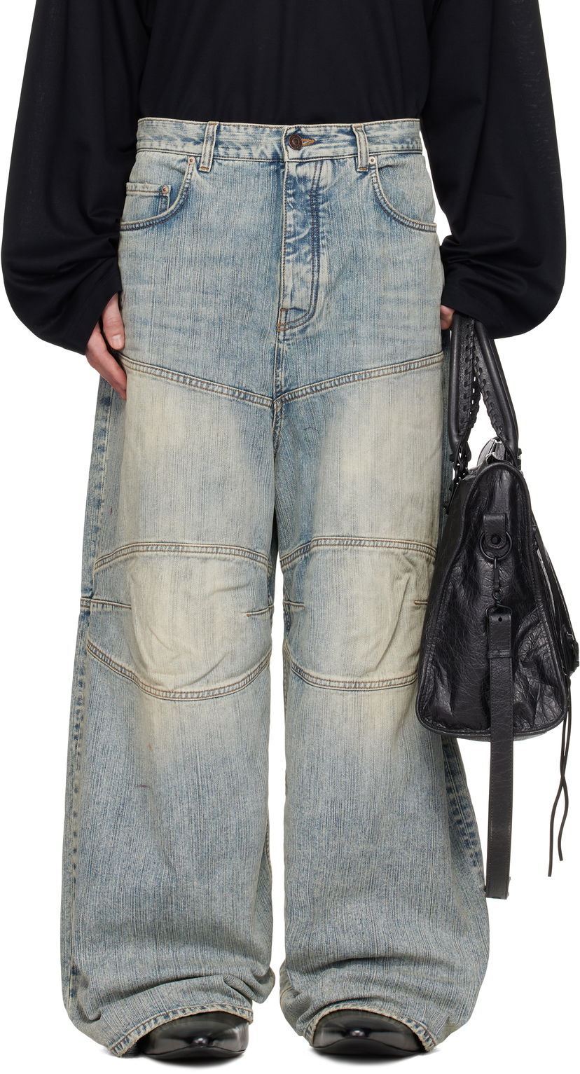 Jeans Balenciaga Balenciaga Baggy Wide-Leg Jeans Blå | 814161TNW65