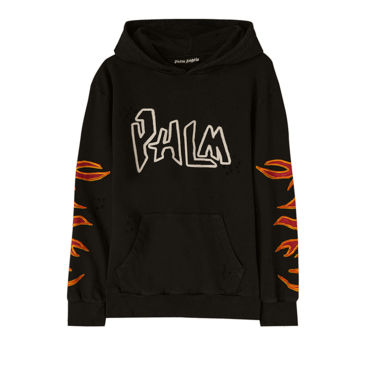 Sweatshirt Palm Angels Graffiti Flames Hoodie Svart | PMBB117F22FLE0021001, 0