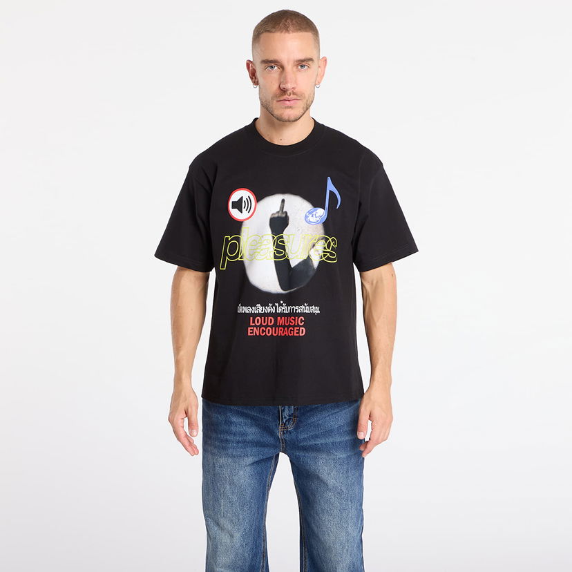 T-shirt Pleasures Loud Music T-shirt Svart | P25F008-BLACK