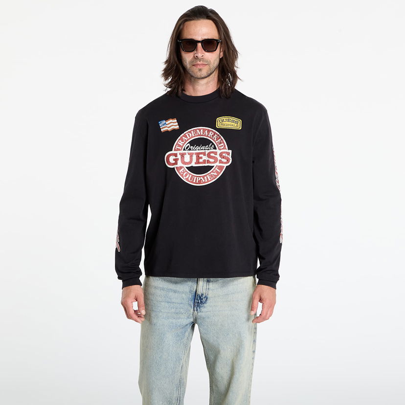 T-shirt GUESS Guess Originals Long Sleeve Race Graphic Tee Svart | M5YI56K8FQ4-JTMU