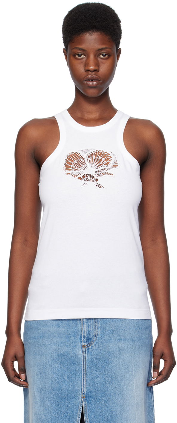 Linne Stella McCartney Stella McCartney Crochet Cutout Tank Top Vit | 6J02783SPY59