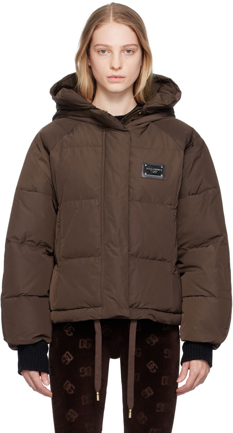 Jacka Dolce & Gabbana Brown Hooded Insulated Jacket Brun | F9R19T GDBWM