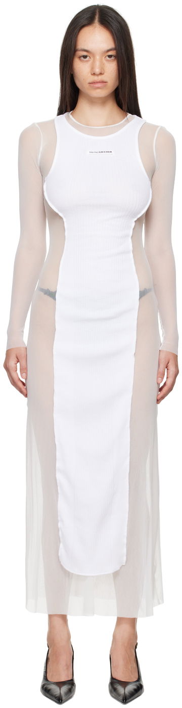 Klä Jean Paul Gaultier Gaultier 'The Long Petit Grand' Maxi Dress Vit | 24/30-F-RO191B-T001-0101