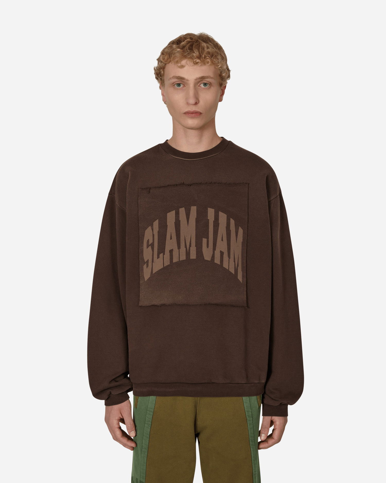 Sweatshirt Slam Jam Boxy Crewneck Brun | SBM0018FA10 BRW0001, 1