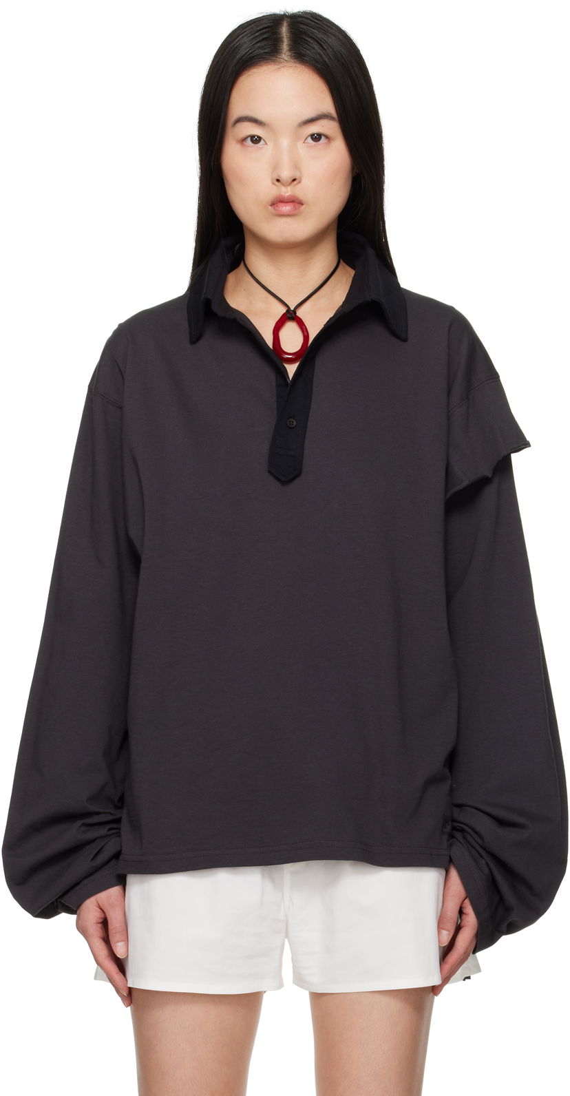 Polotröja Ottolinger Ottolinger Long Sleeve Polo Svart | 11510291501