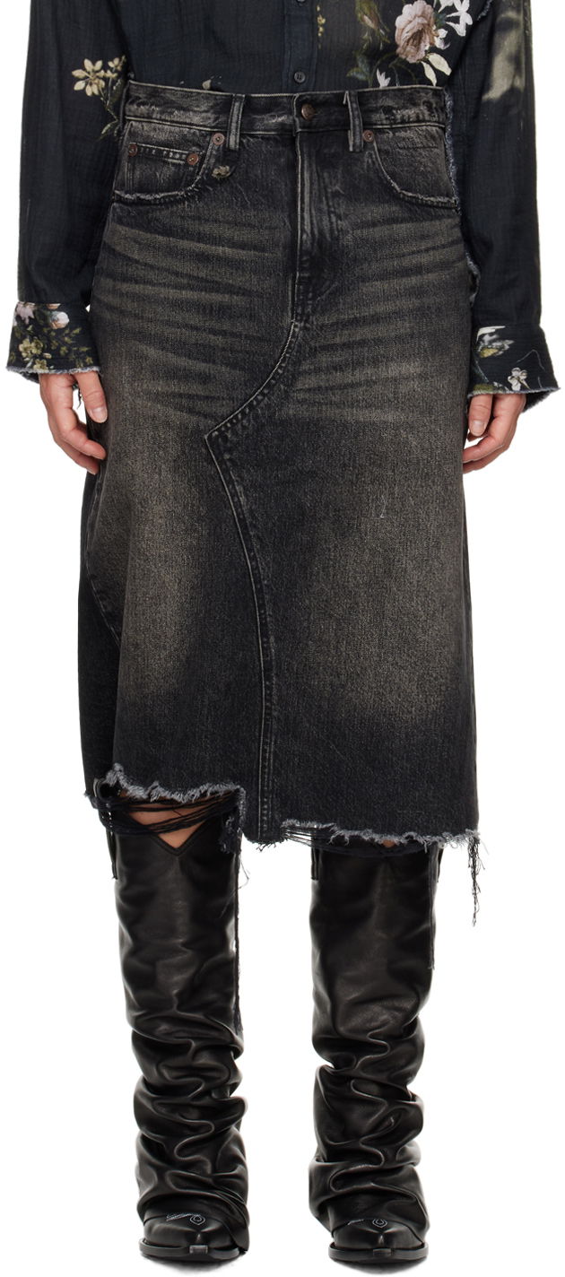 Kjol R13 R13 Jesse Denim Midi Skirt Svart | R13WD100-D239D