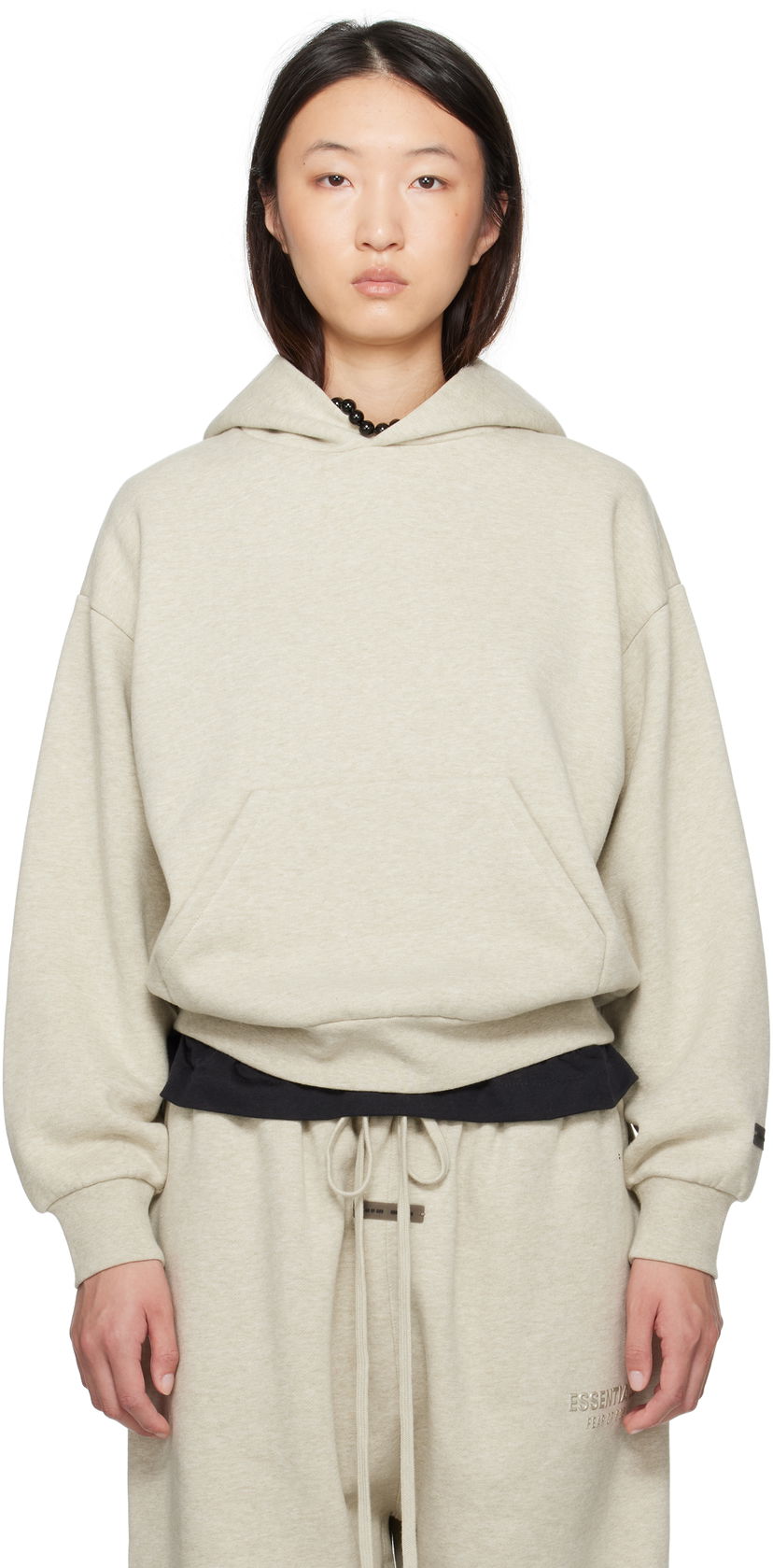 Sweatshirt Fear of God Fear of God ESSENTIALS Classic Fit Hoodie Beige | 192SP255542FW