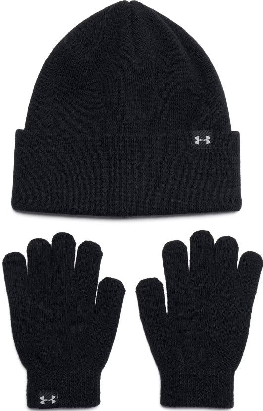 Handskar Under Armour Knit Beanie & Gloves Set Svart | 1386642-001