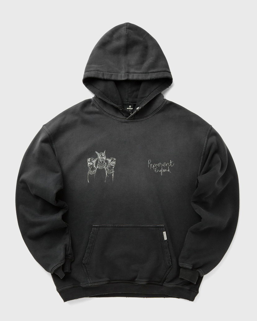 Sweatshirt Represent Clo Hand Drawn Thoroughbred Dogs England Hoodie Svart | MLM100556-03