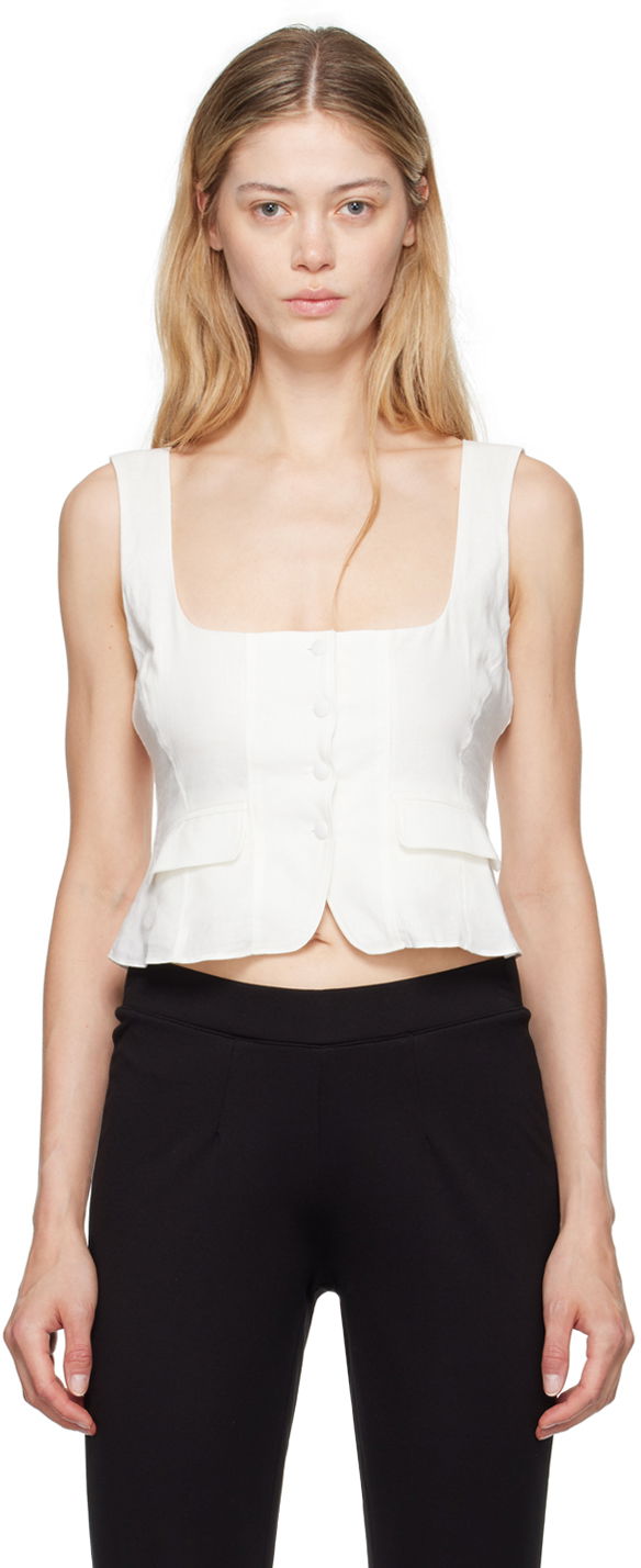 Väst GUIZIO Guizio Adelina Peplum Tank Top Vit | P24109W085, 0