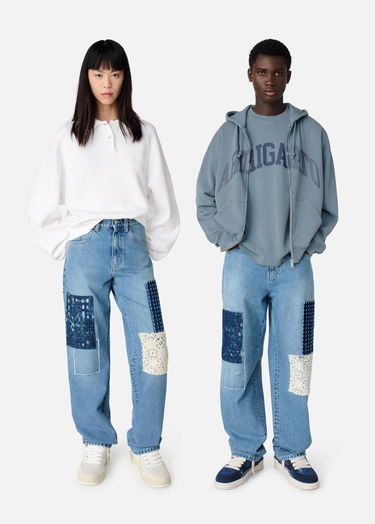 Jeans AXEL ARIGATO Relaxed Fit Patchwork Jeans Blå | A2988001, 2