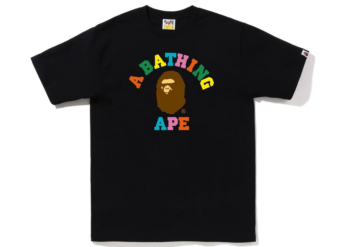 T-shirt BAPE Colors College Tee Svart | 1I70-110-019, 0