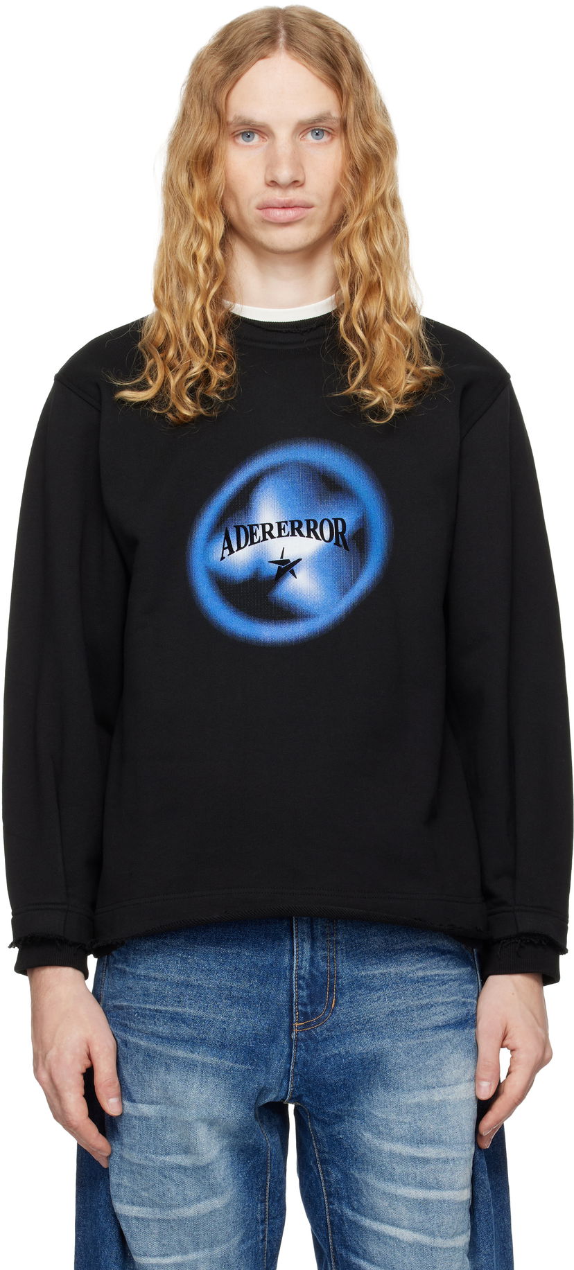 Sweatshirt ADER ERROR Black Graphic Sweatshirt Svart | BN01FWSW0102BK