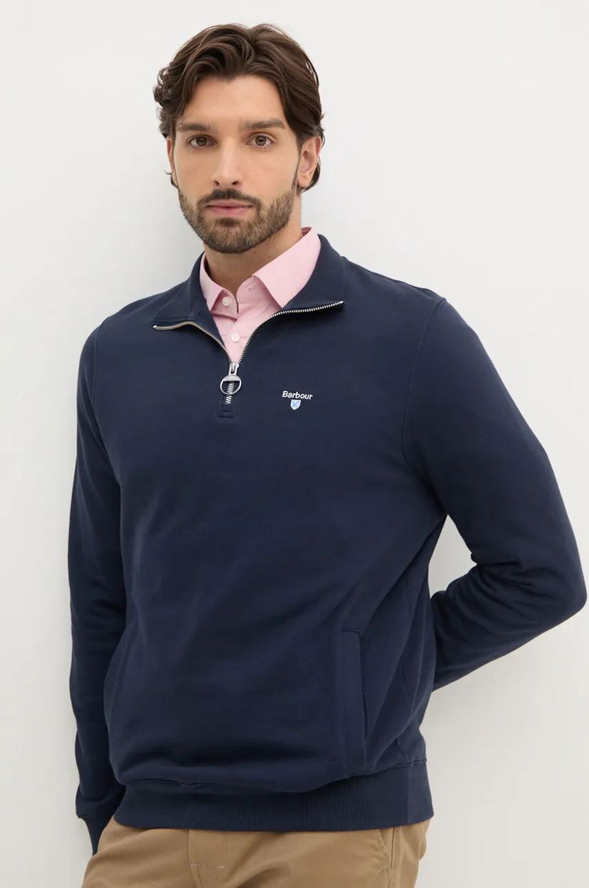 Sweatshirt Barbour Half Zip Sweatshirt Mörkblå | MOL0642