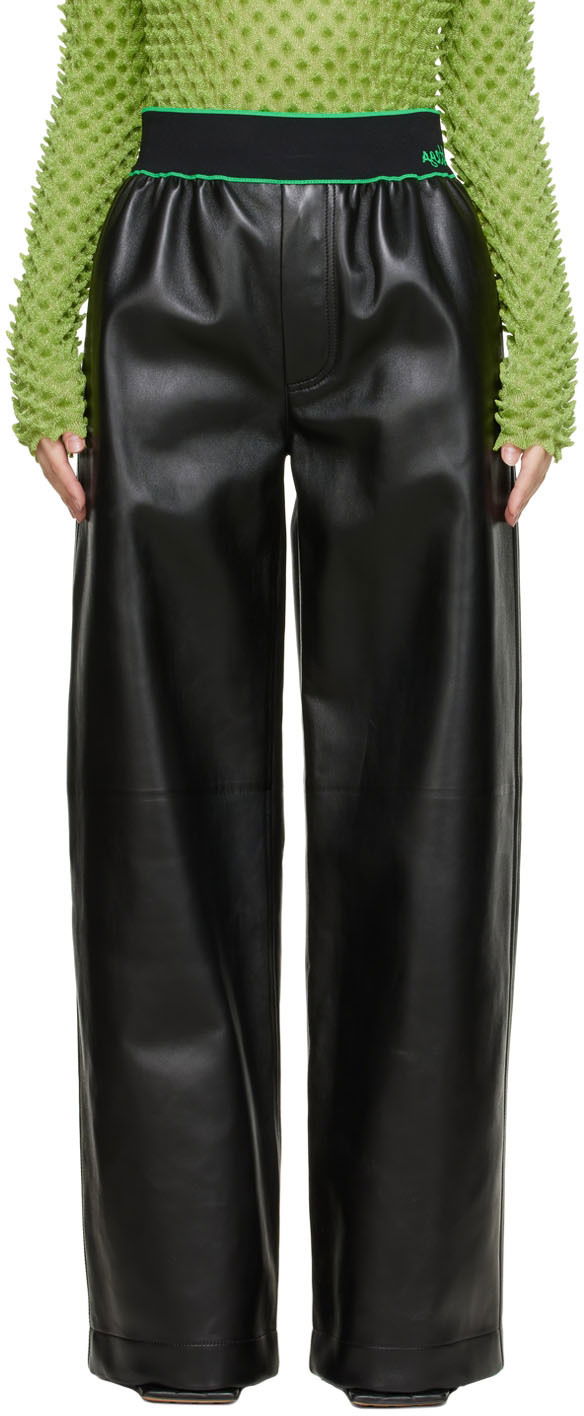 Byxor Bottega Veneta Leather Trousers Svart | 702115 V24G0