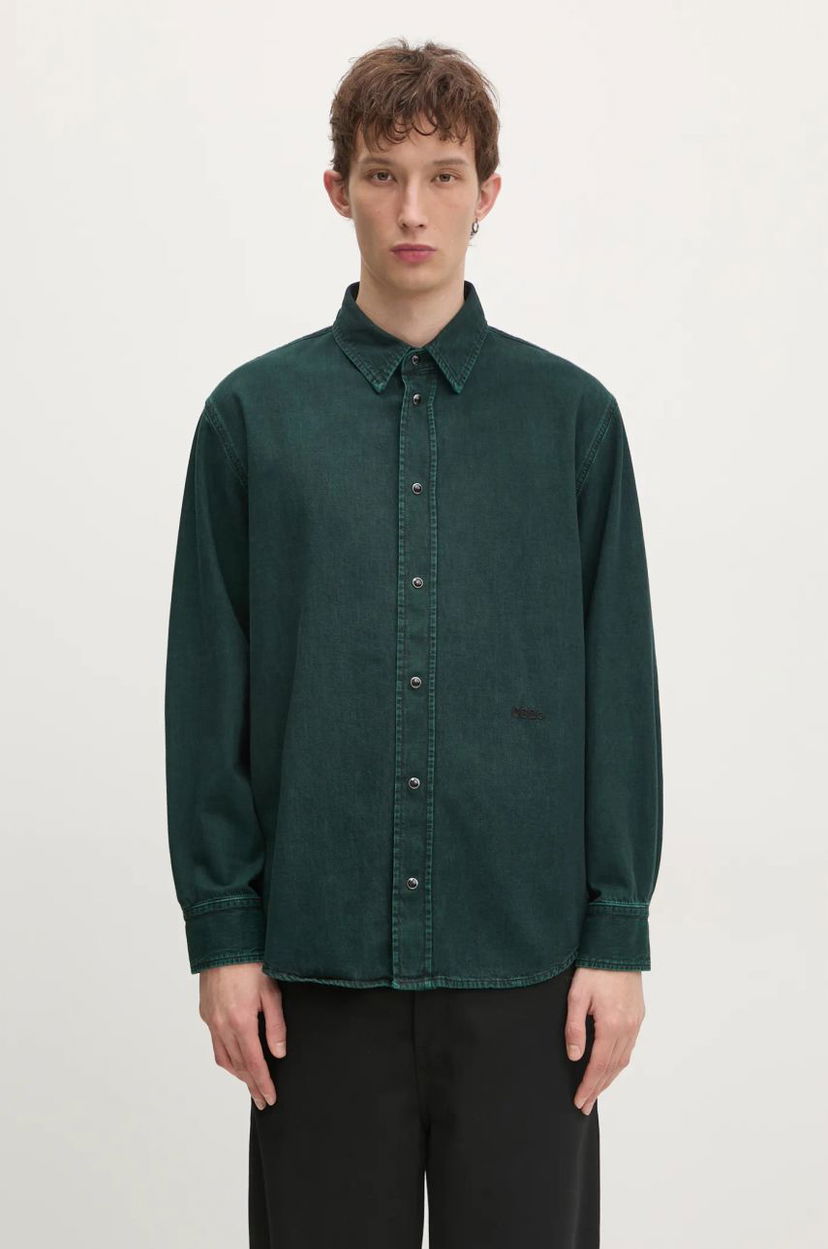 Skjorta 032C 032c Goya Denim Shirt Regular Fit Grön | F24.URD.1341.450