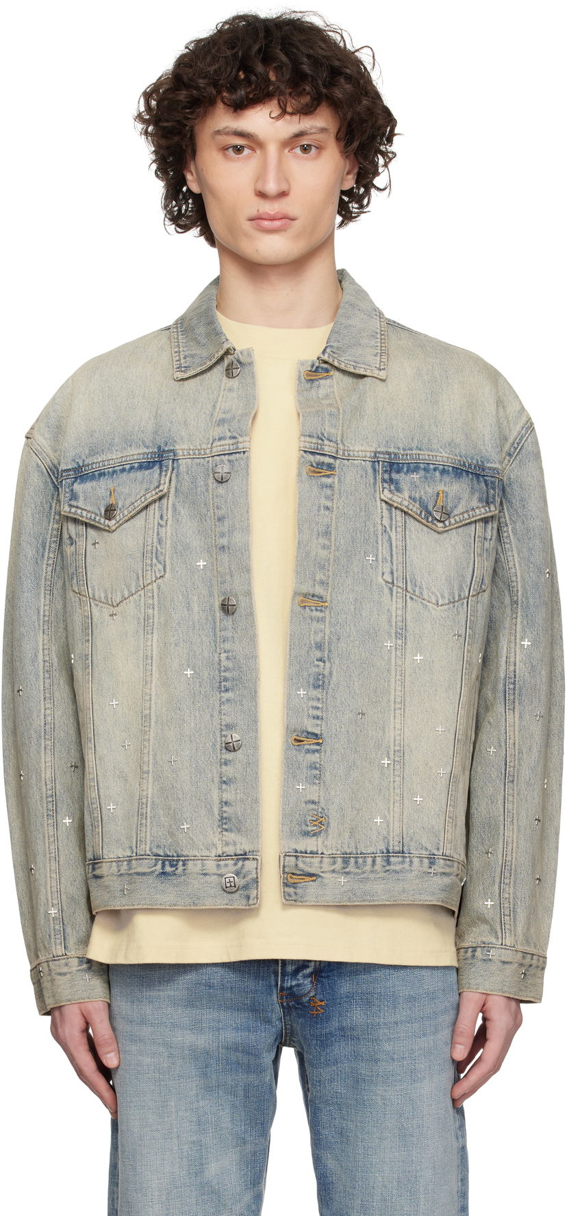 Jacka Ksubi Ksubi Oh G Stagelight Metalik Denim Jacket Blå | MSP25JK010