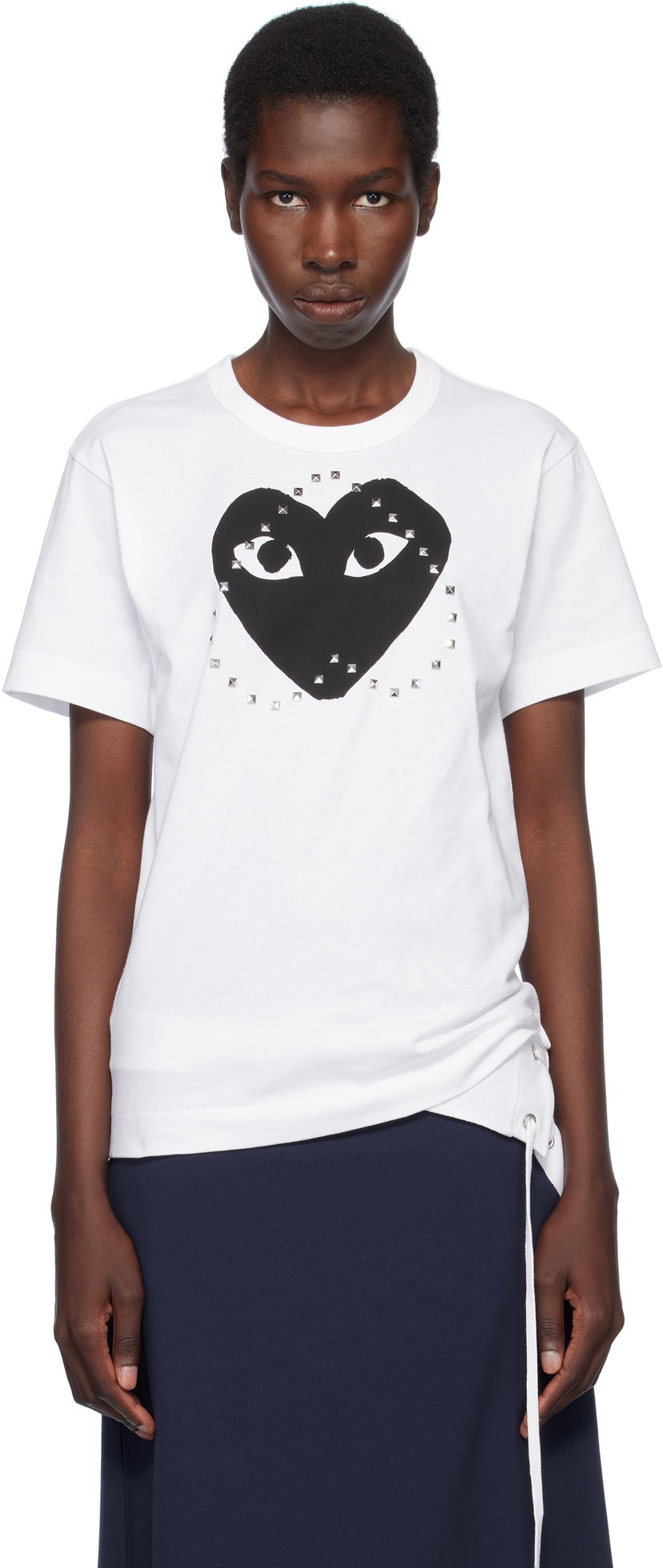 T-shirt Comme des Garçons PLAY Stud Print Heart T-Shirt Vit | AX-T804-051