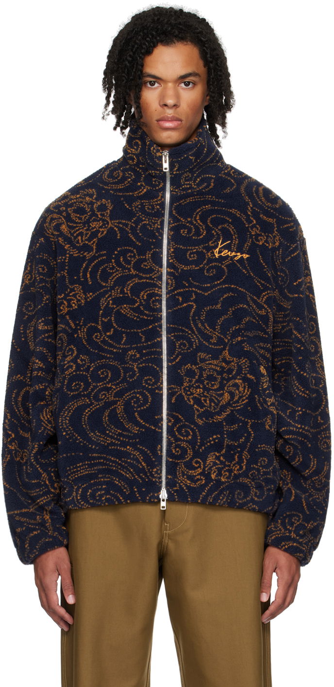 Jacka KENZO Navy Paris Star Tiger Jacket Svart | FE65BL2094FB