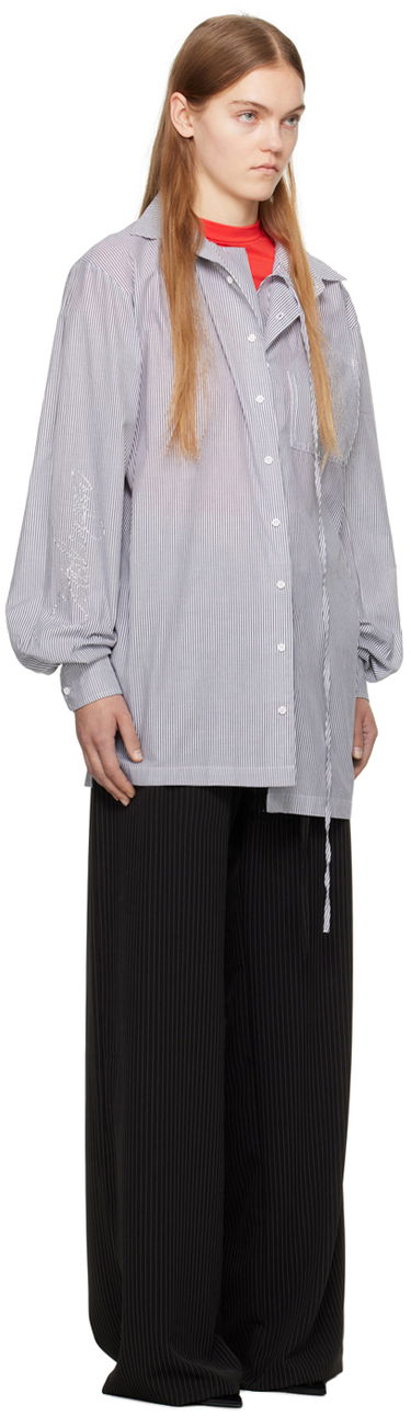 Skjorta Ottolinger Ottolinger Oversized Pinstriped Shirt Grå | 1103101, 4