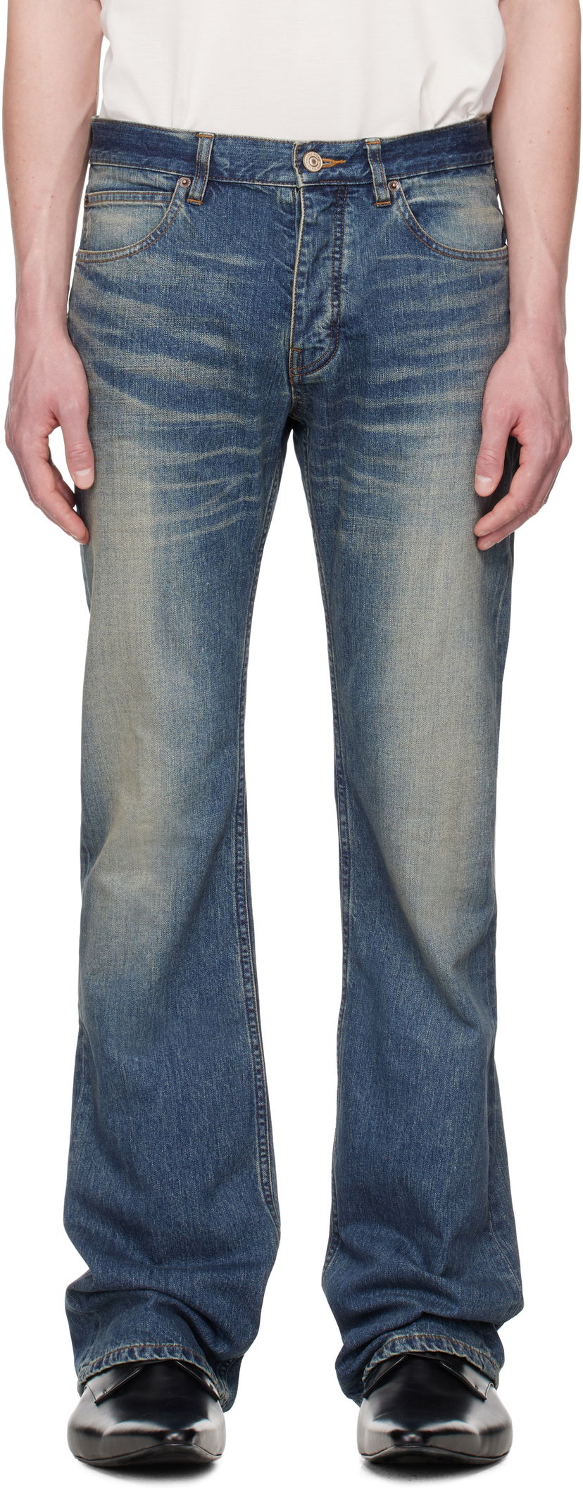 Jeans Balenciaga Balenciaga Straight Fit Jeans Blå | 814086TRW62