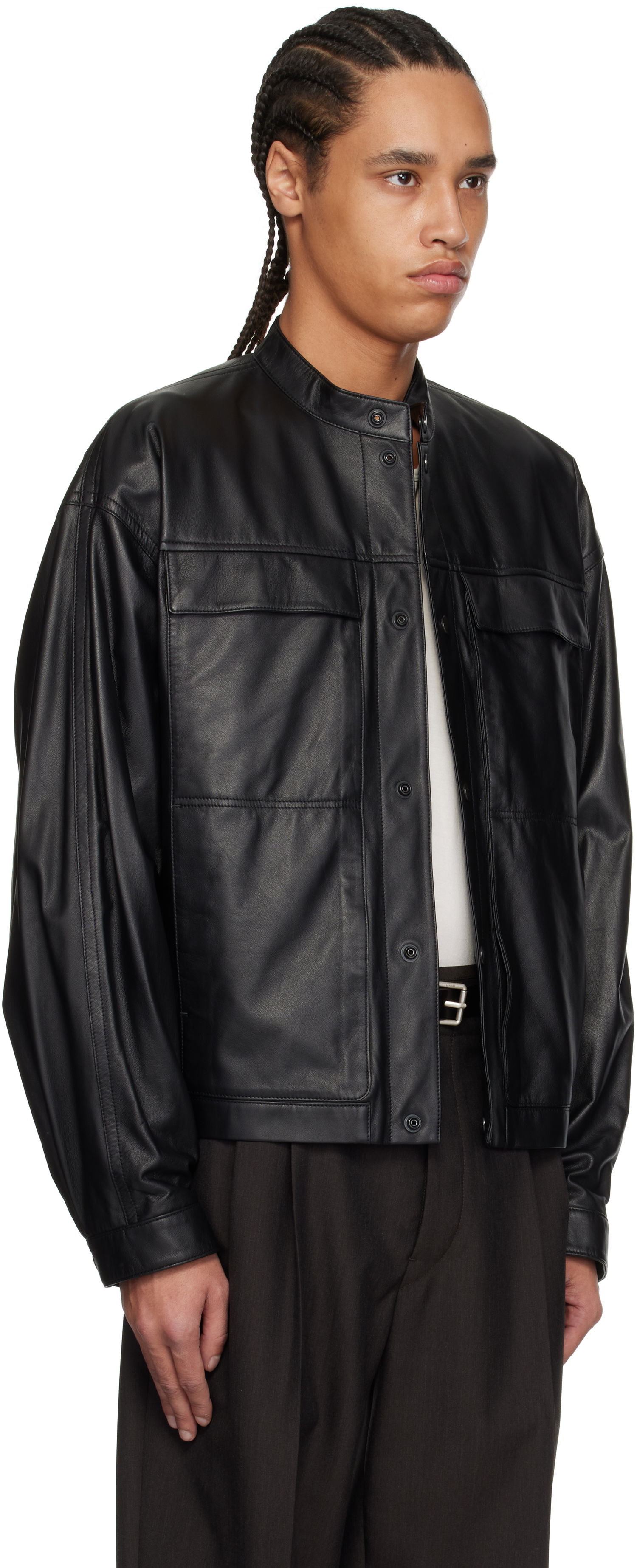 Jacka LEMAIRE Lemaire Soft Boxy Leather Jacket Svart | OW1136 LL0094, 1