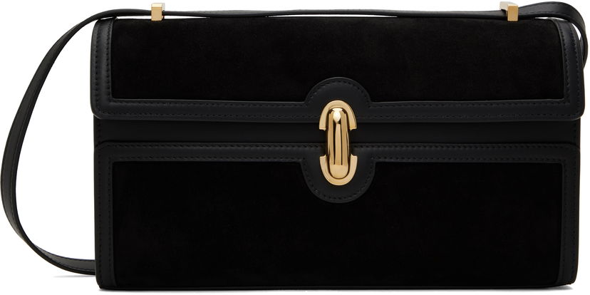 Handväska Savette Savette Symmetry 26 Suede and Leather Shoulder Bag Svart | H-010-14-14