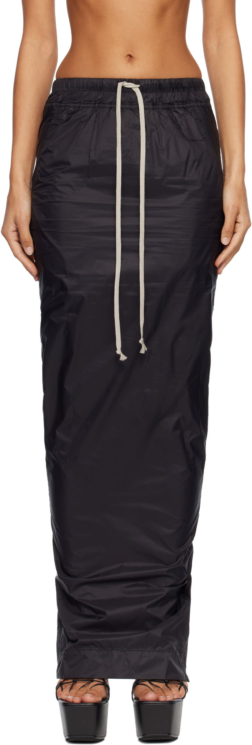 Kjol Rick Owens DRKSHDW Concordians Pull On Pillar Maxi Skirt Svart | DS02E7332 NP
