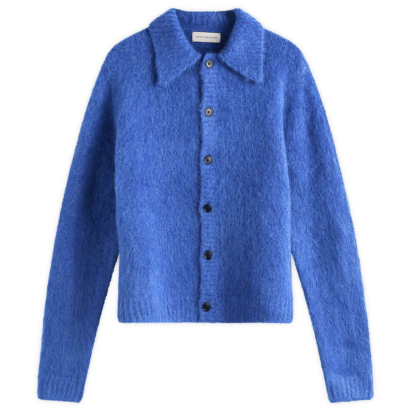 Sweater Dries Van Noten Dries Van Noten Alpaca Wool Knit Polo, Size Large Blå | 252-021225-2709-504