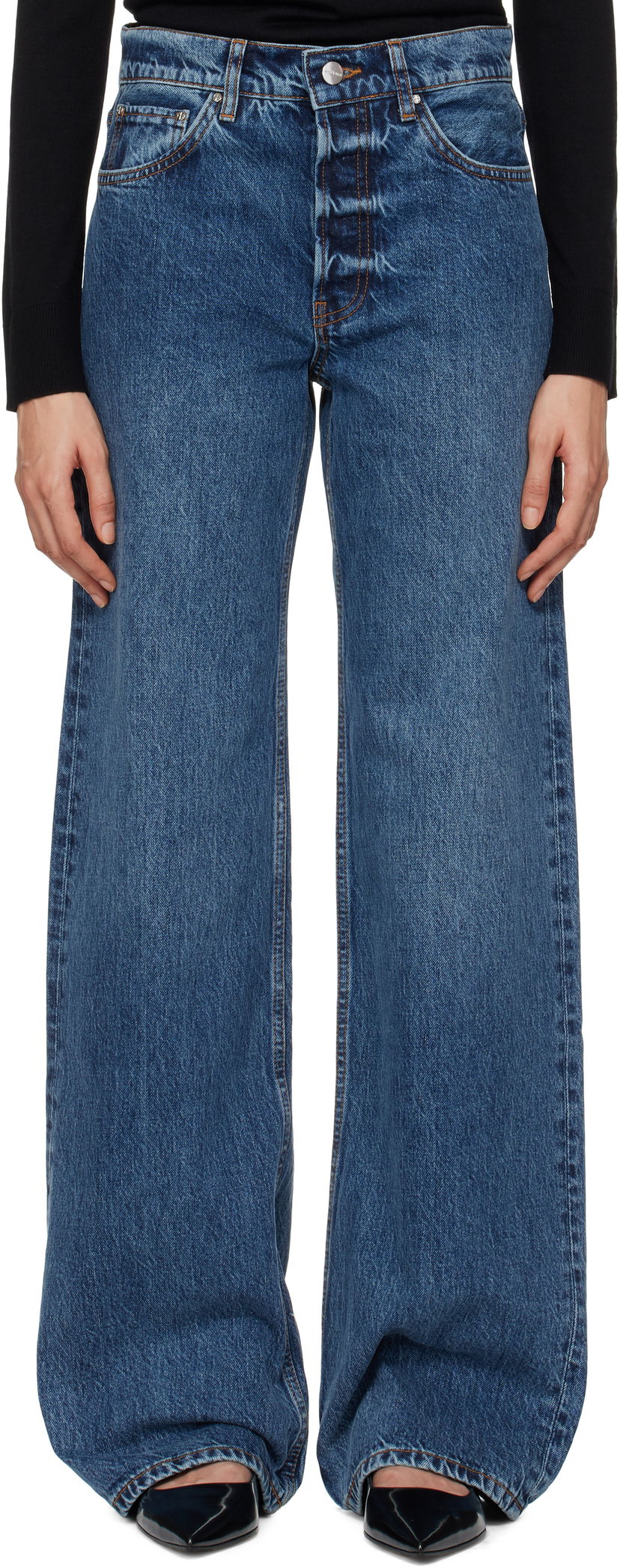 Jeans Anine Bing ANINE BING Hugh Wide Leg Jeans Blå | A-06-1134-418-WHD8