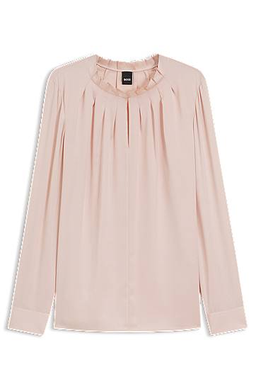 Skjorta BOSS Stretch Silk Regular Fit Blouse Rosa | 50548224, 0