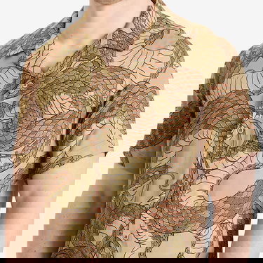 Skjorta Maharishi Maharishi Snakeskin Vacation Shirt, Size Large Beige | 1480-NTL, 5