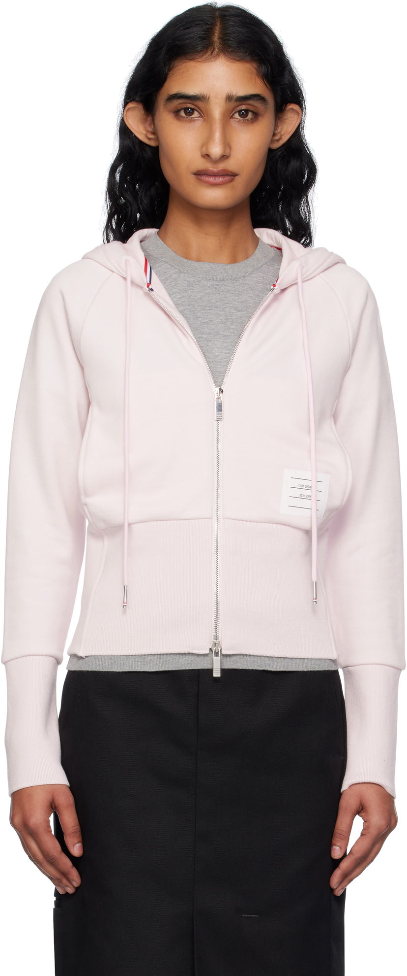 Sweatshirt Thom Browne Thom Browne 4-Bar Zip Hoodie Rosa | FJT382A-03037