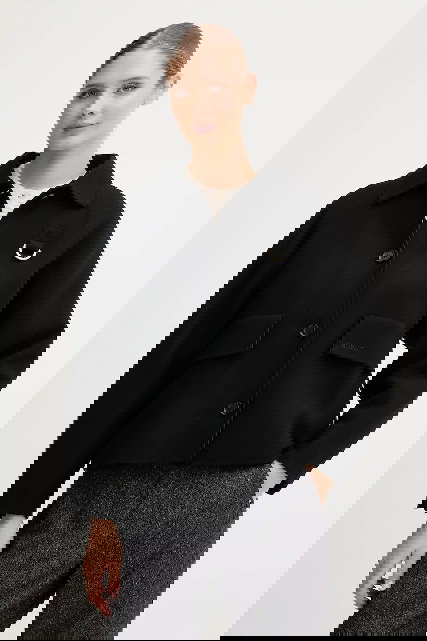 Jacka Barbour Barbour Leonie Oversized Wool Jacket Svart | LOS0077, 0