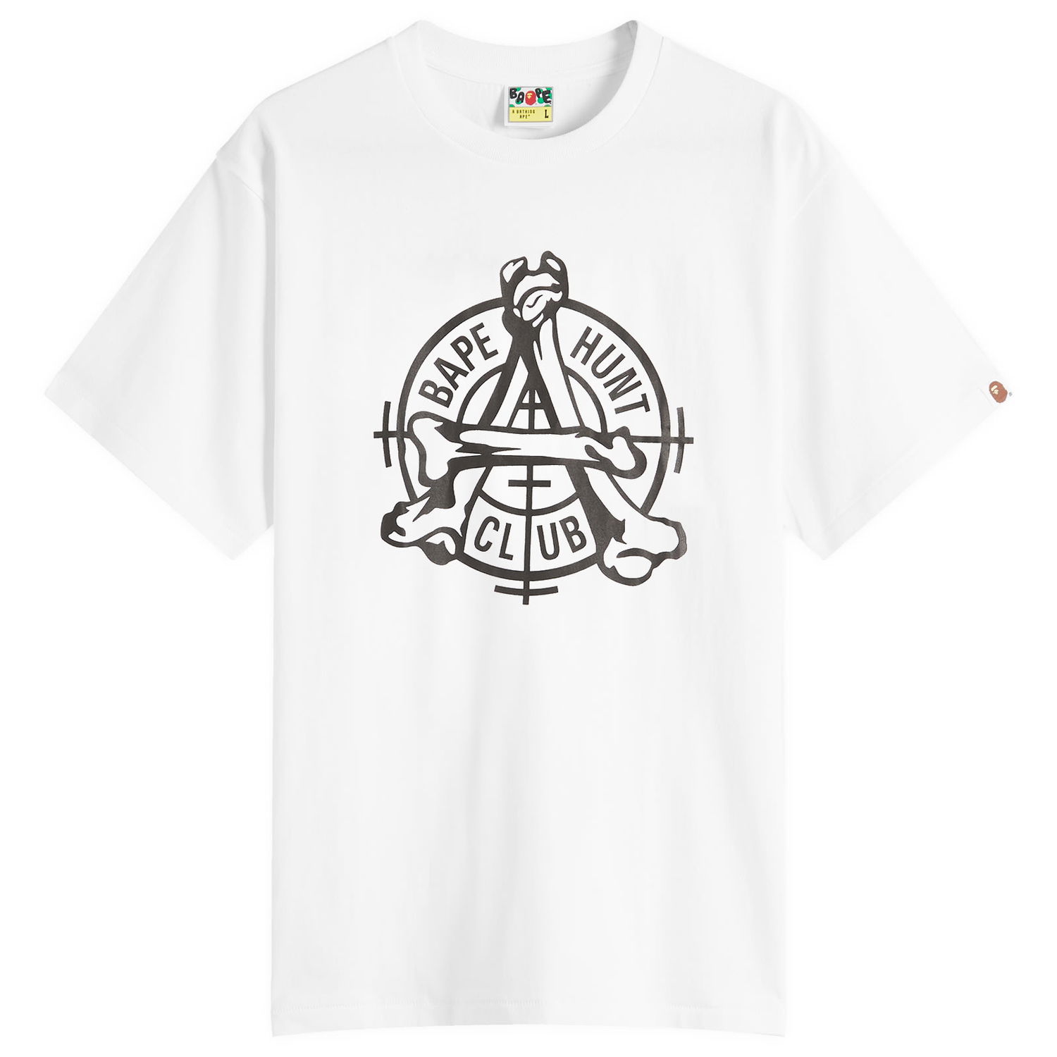 T-shirt BAPE A Bathing Ape Hunt Club Tee, Size Small Vit | 001TEL801053M-WHT, 1
