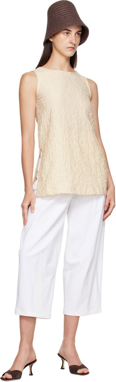 Linne Max Mara Max Mara Textured Sleeveless Top Beige | 2521946058600, 3