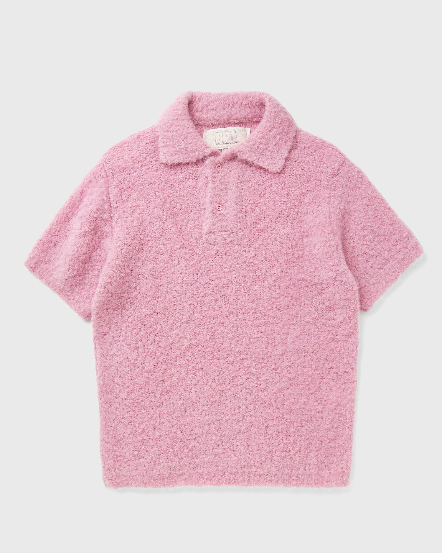 Polotröja ERL ALPACA Short-Sleeve Fuzzy Polo Knit Rosa | ERL11N009-1, 0