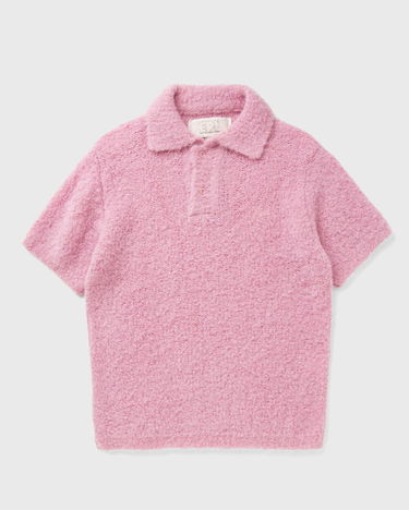 Polotröja ERL ALPACA Short-Sleeve Fuzzy Polo Knit Rosa | ERL11N009-1, 0